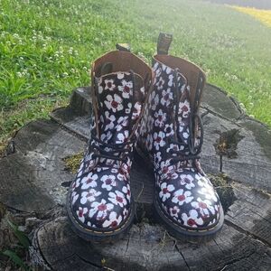 Dr. Martens Black and White Combat Boots